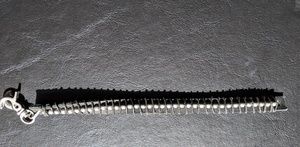 Unique Black Leather Bracelet with Silver Beading